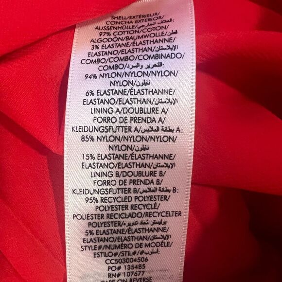 Alice + Olivia Adley Drop Waist Midi Dress Bright Ruby Red Women’s Size US 4 (S) - Picture 13 of 14